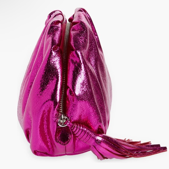 Rebecca Minkoff Metallic Ruched Clutch Bag - Picture 2 of 6